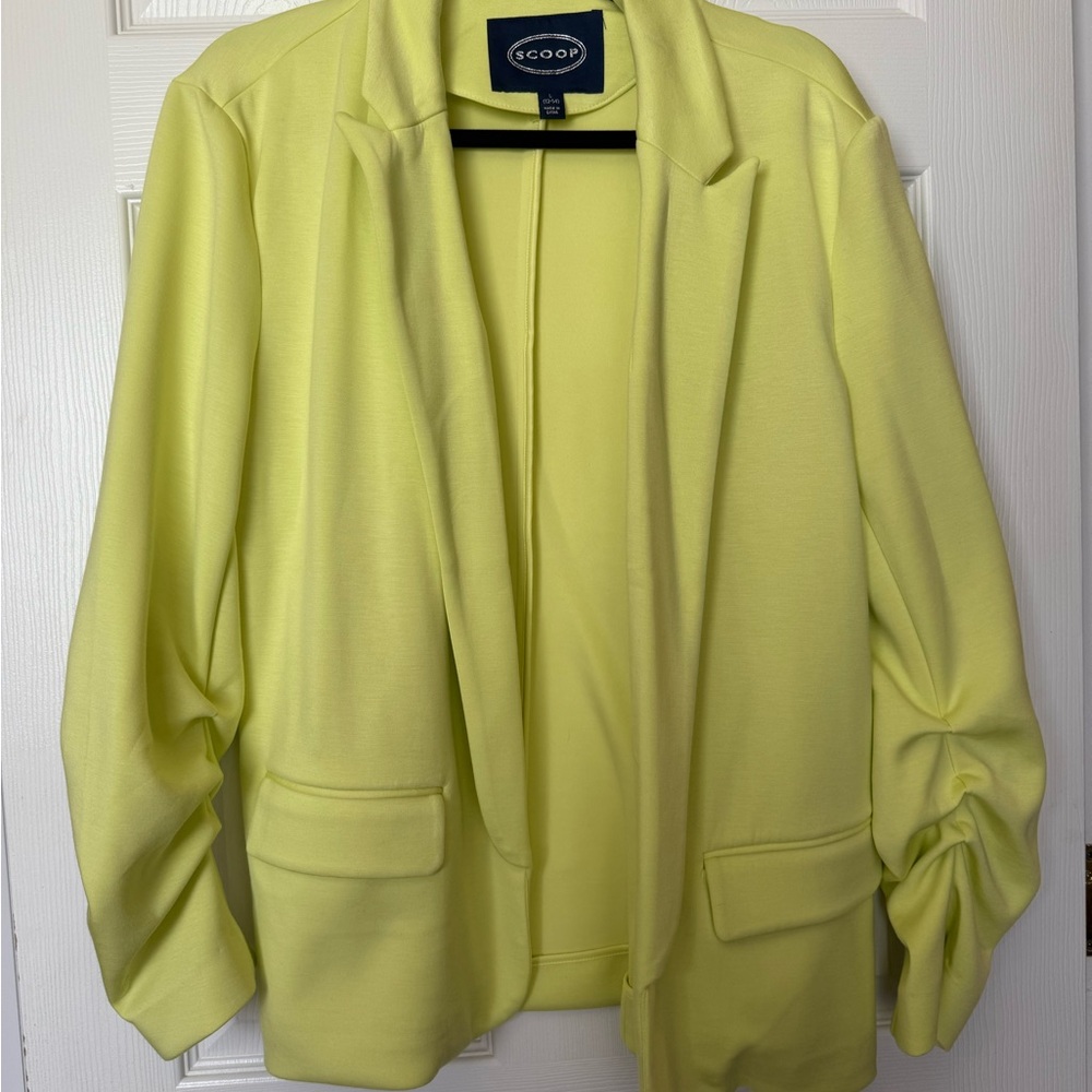 Scoop NYC Yellow Blazer Tailored Suit Jacket